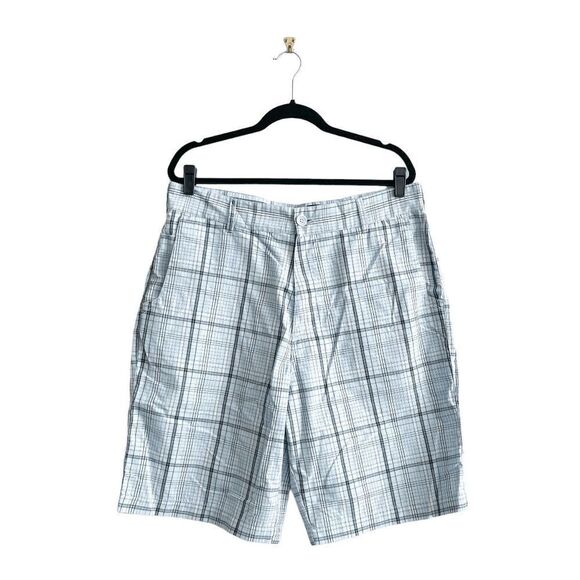 Billabong Mens Shorts Casual Plaid Zipper Front Light Blue Size 36 - Picture 1 of 9